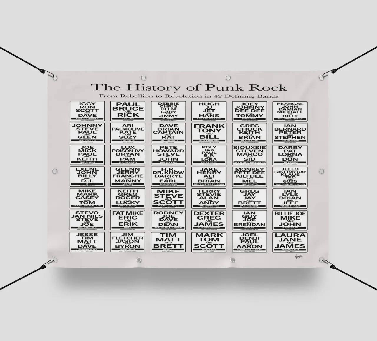 The History of Punk Rock telo in pvc da Iconic Rockstars