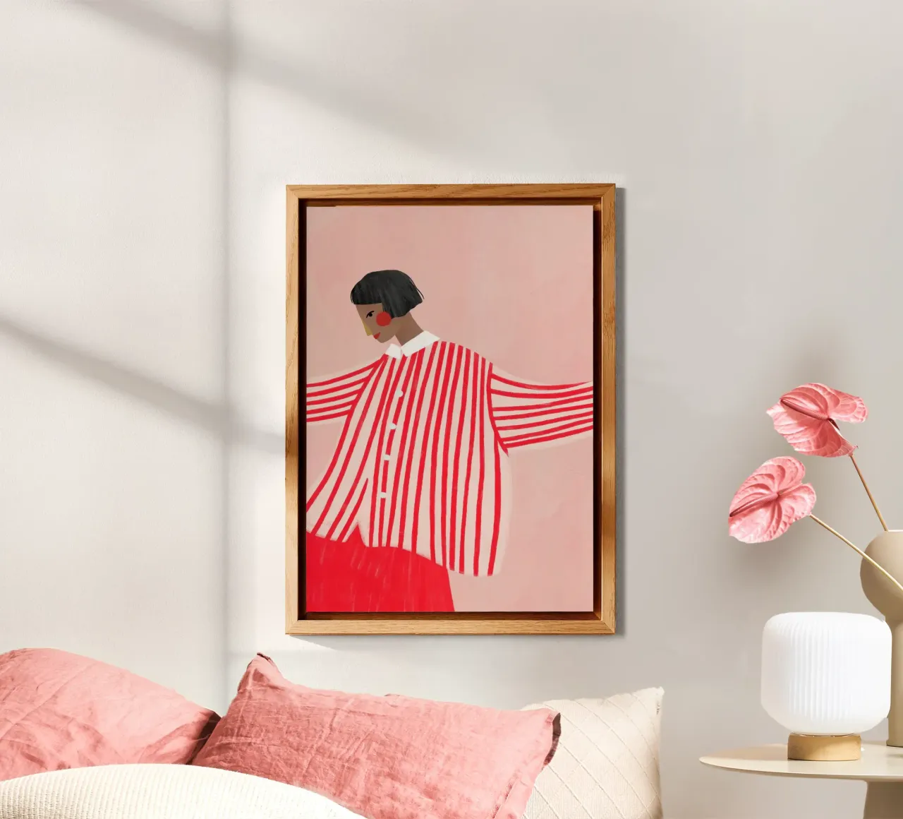 Linea donna a righe rosso alluminio dibond da Irmhild Schüler