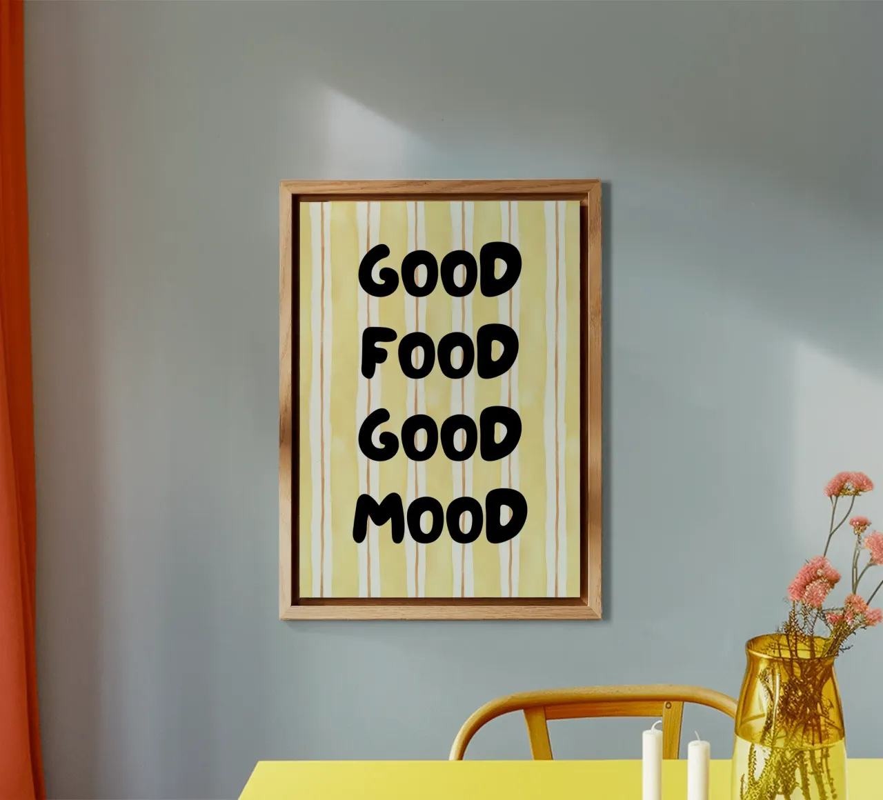 Good food good mood Alu-Dibond von PinkCandyWalls