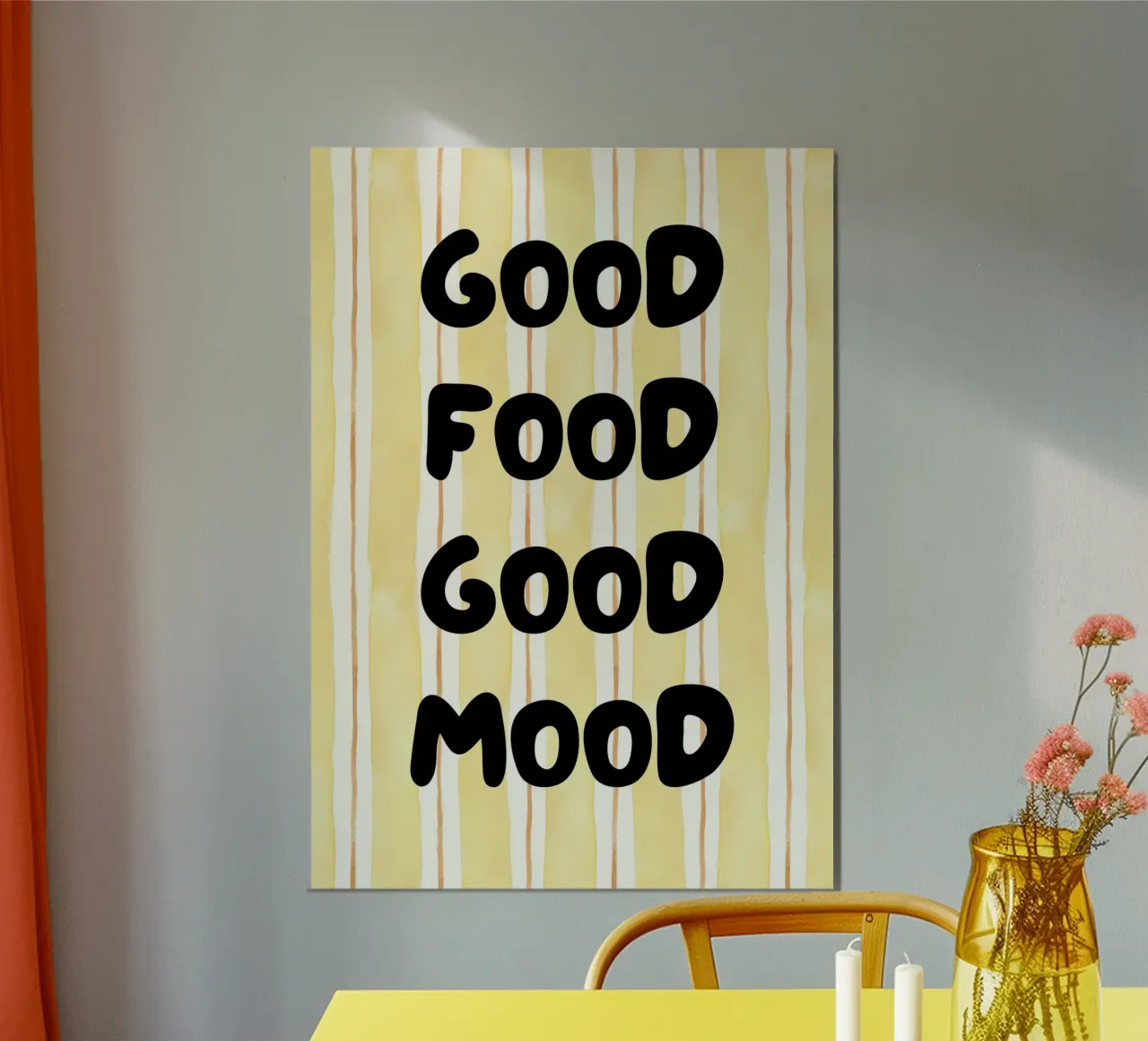 Good food good mood Alu-Dibond von PinkCandyWalls
