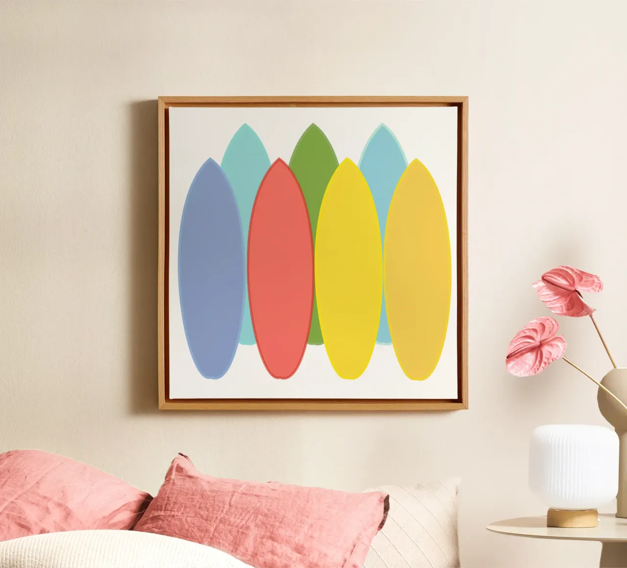 Kleurrijke surfplanken canvas met Baklijst van LaylaOzFun