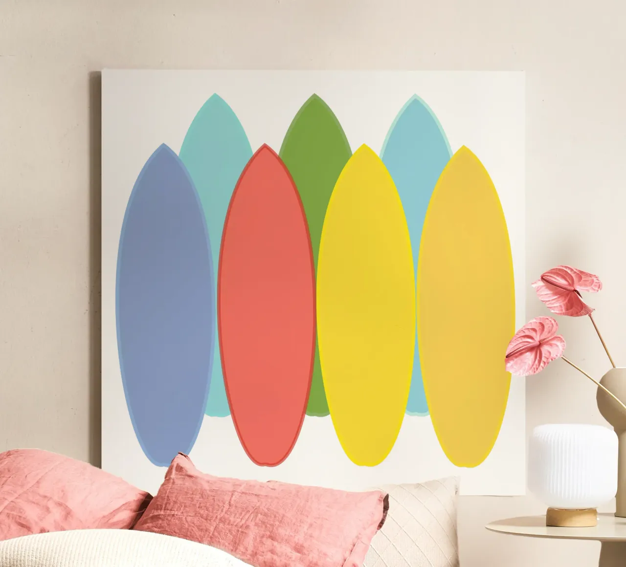 Kleurrijke surfplanken canvas met Baklijst van LaylaOzFun