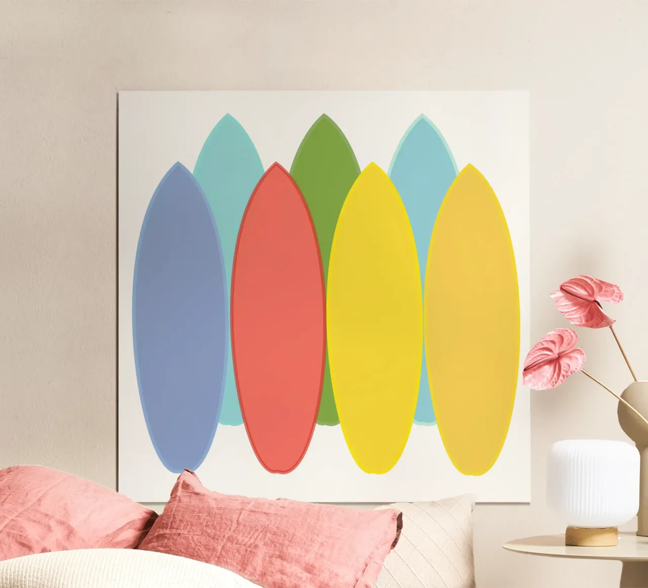 Tavole da surf colorate poster con telaio in legno da LaylaOzFun