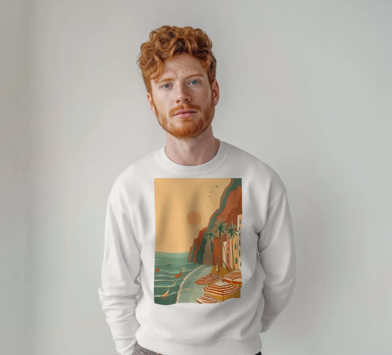 Umbrellas Waiting for the Tide felpa da Luca