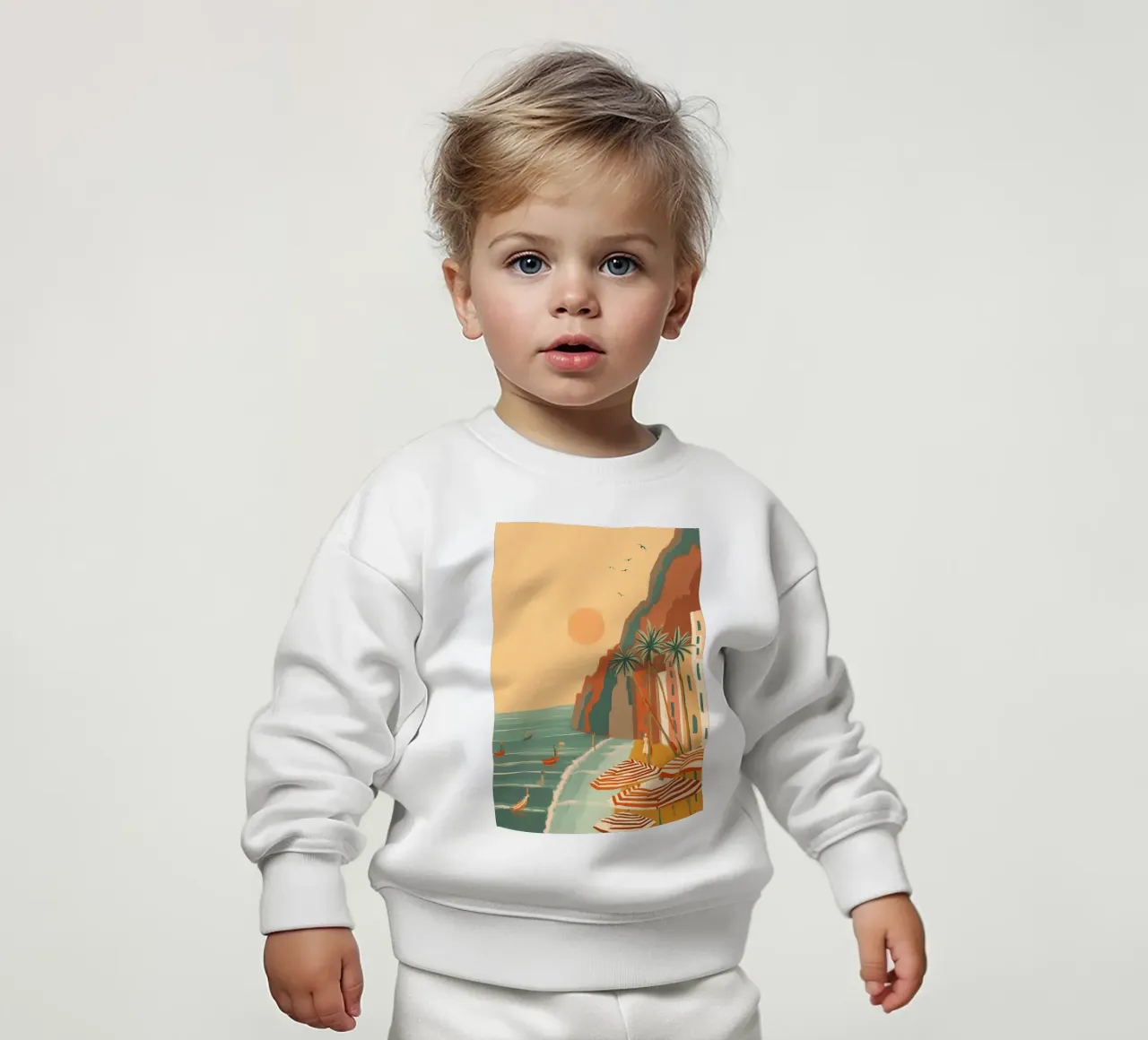 Umbrellas Waiting for the Tide felpa neonato da Luca