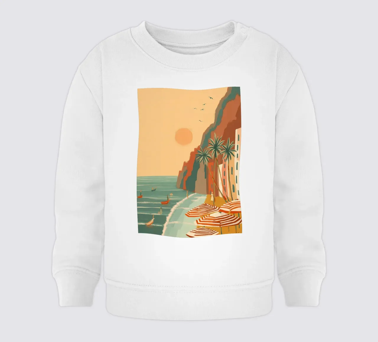 Umbrellas Waiting for the Tide felpa neonato da Luca