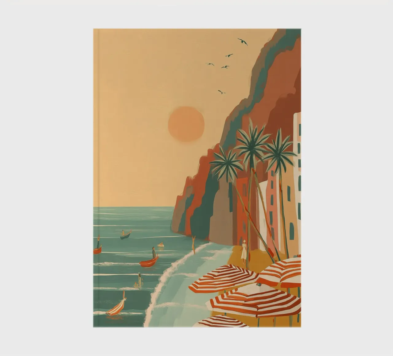 Umbrellas Waiting for the Tide notebook by Luca