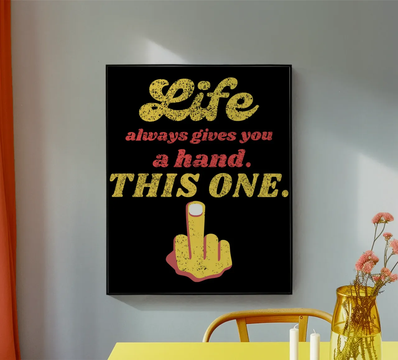 La vita ti dà sempre una mano Sarcasmo Inappropriato Maleducazione plexiglass da sillyindustries