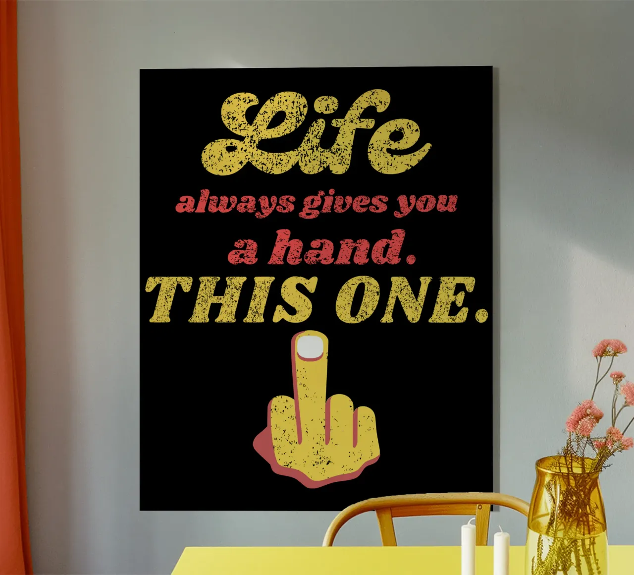 La vita ti dà sempre una mano Sarcasmo Inappropriato Maleducazione plexiglass da sillyindustries