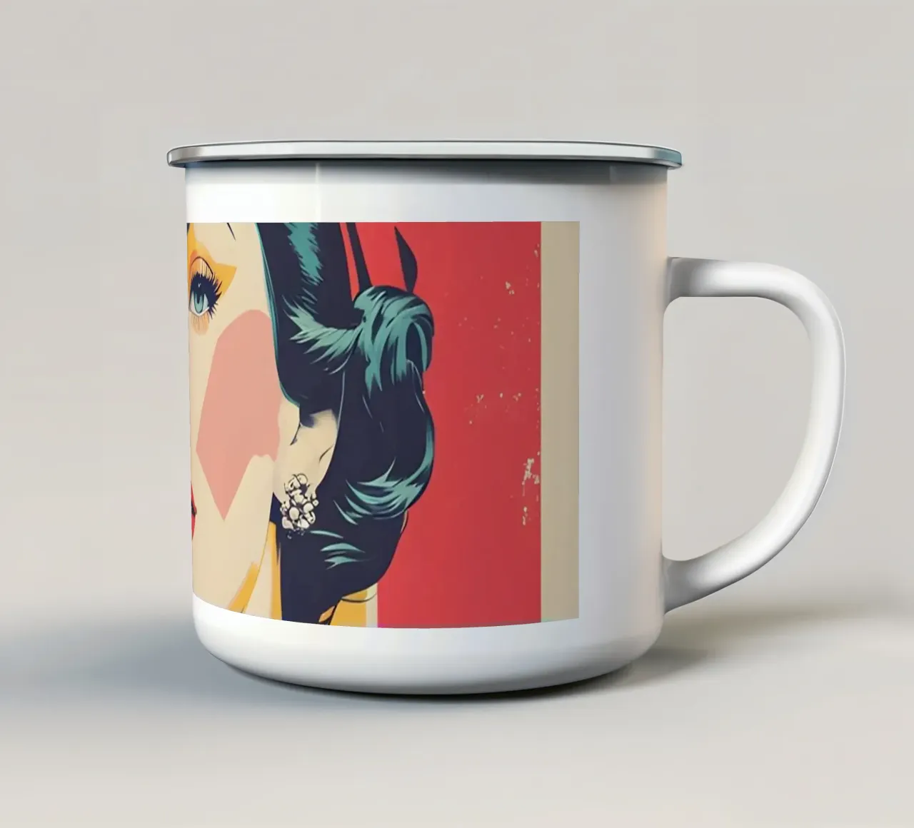 pop art nostalgica e retrò tazza in smalto da LIFESTYLE OBJECTS
