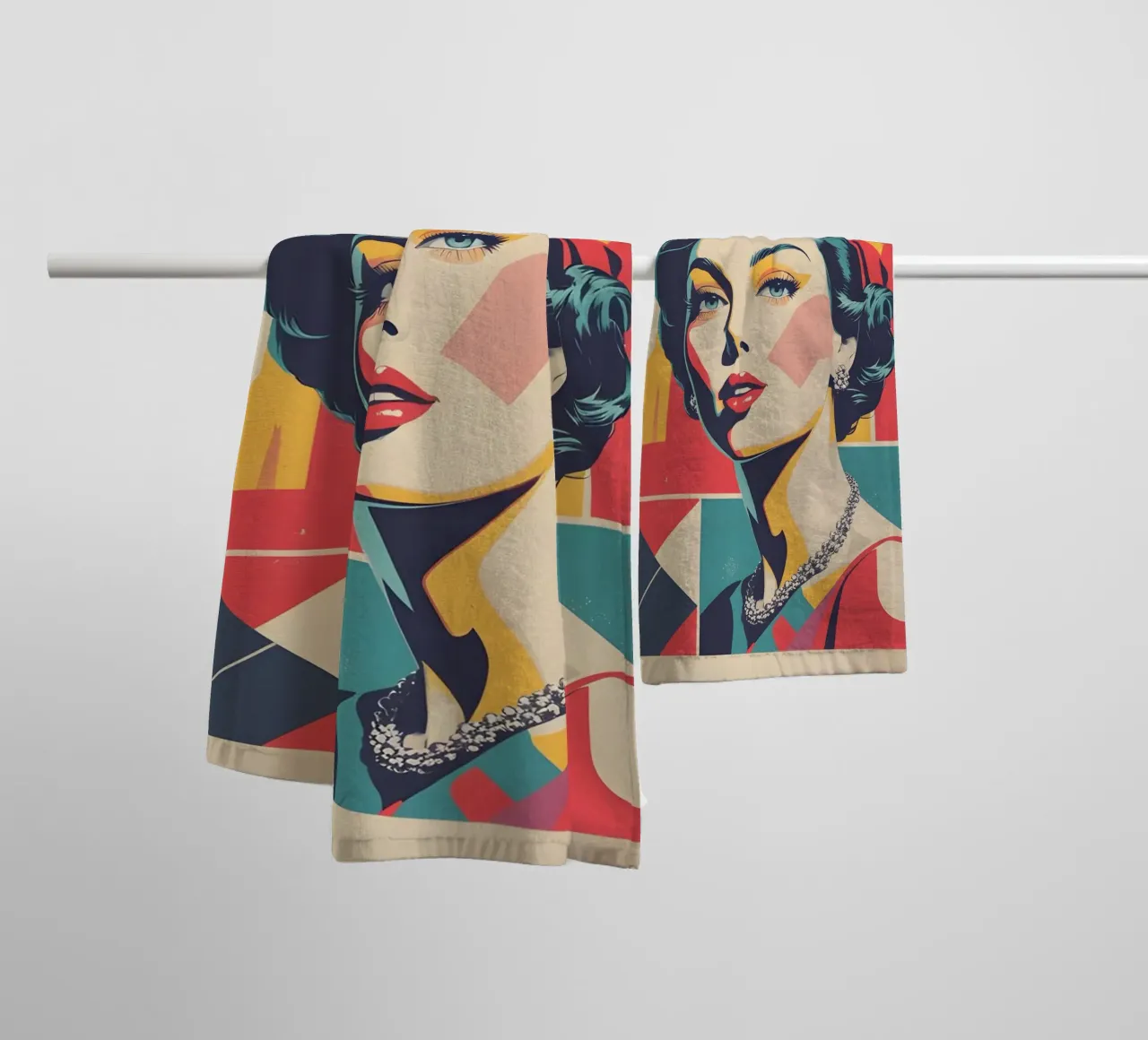 pop art nostalgica e retrò asciugamano da bagno da LIFESTYLE OBJECTS
