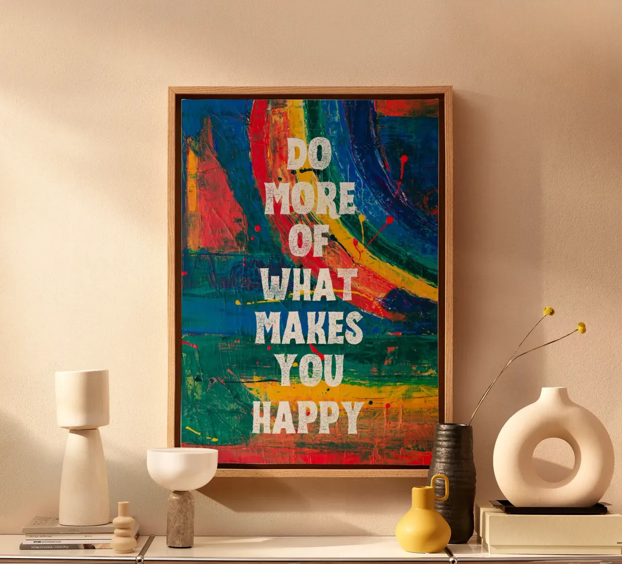 Do more of what makes you happy tela da PinkCandyWalls