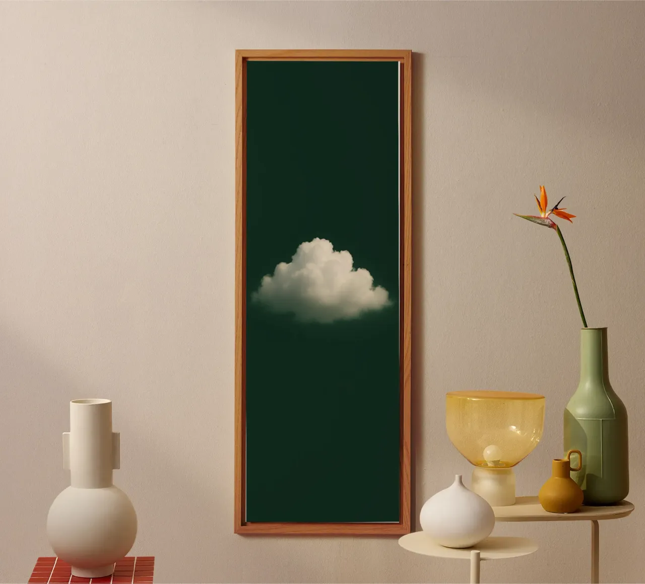 Clouds on a green background alluminio dibond da Ramcdc