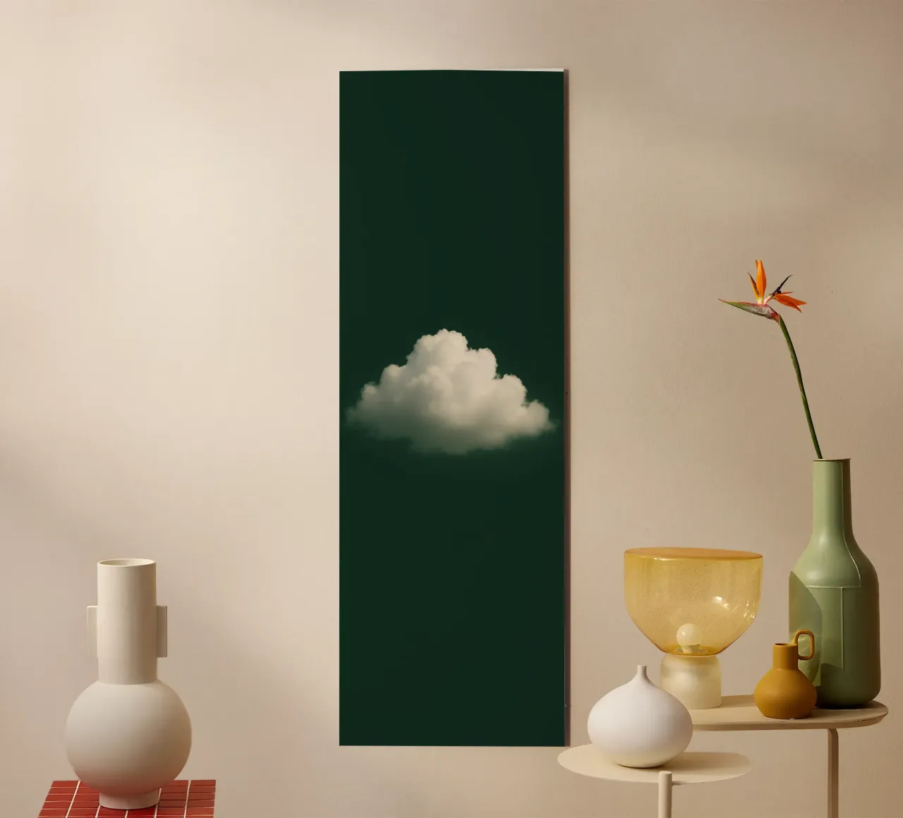 Clouds on a green background alluminio dibond da Ramcdc