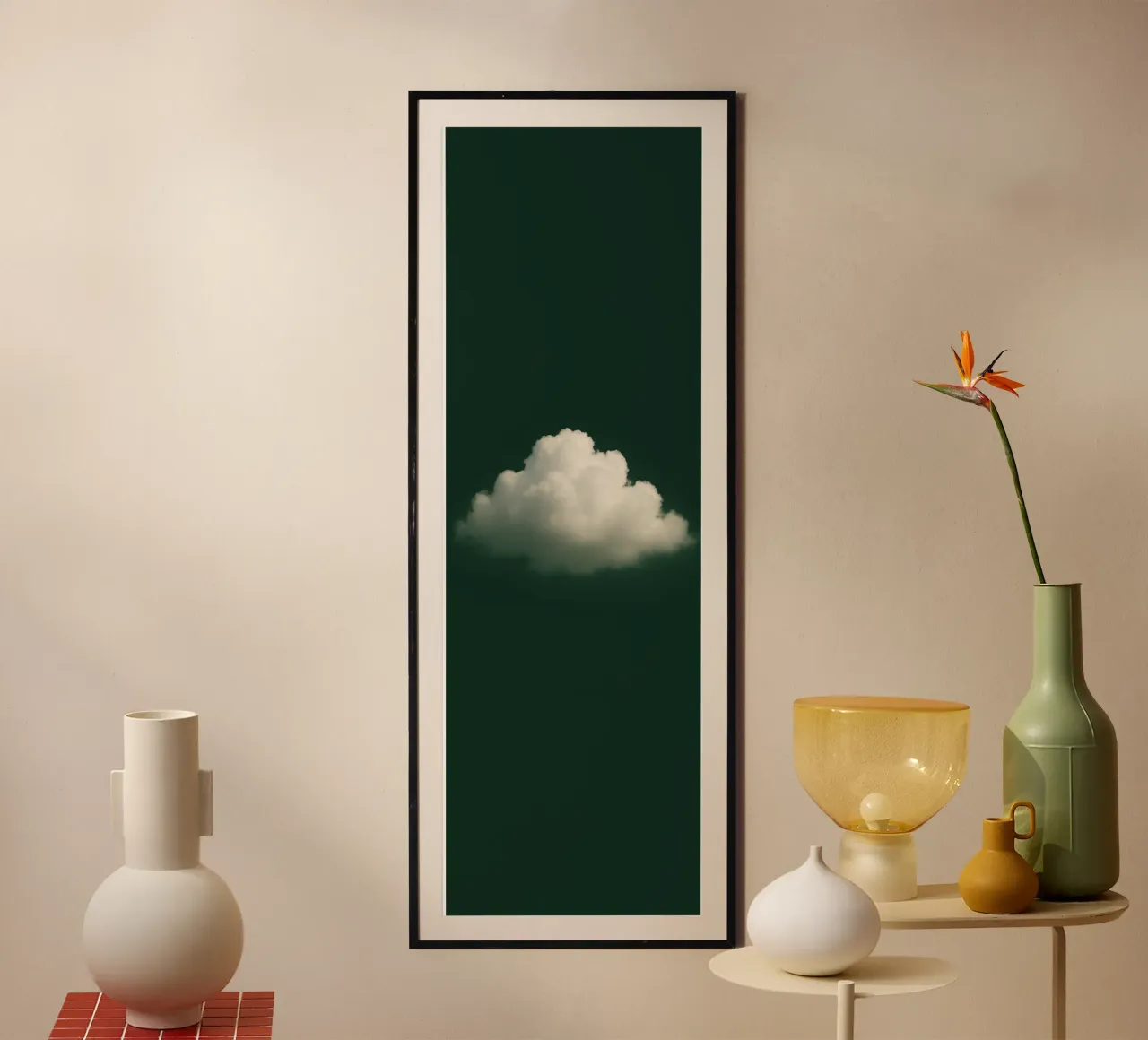 Clouds on a green background carta hahnemühle da Ramcdc