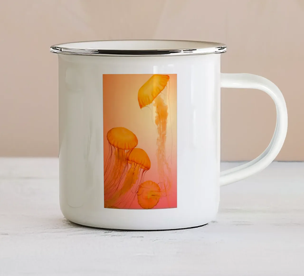 yellow jelly fish shade tazza in smalto da beney