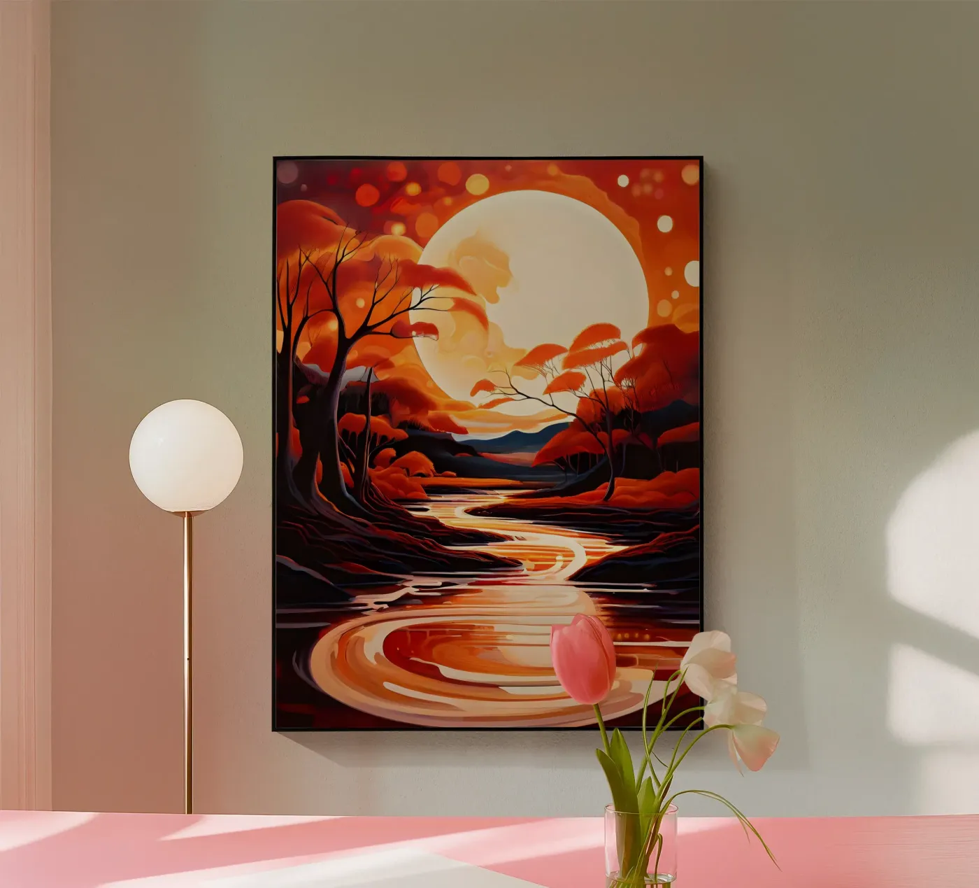Crimson Moonrise plexiglass da Artistic-shop
