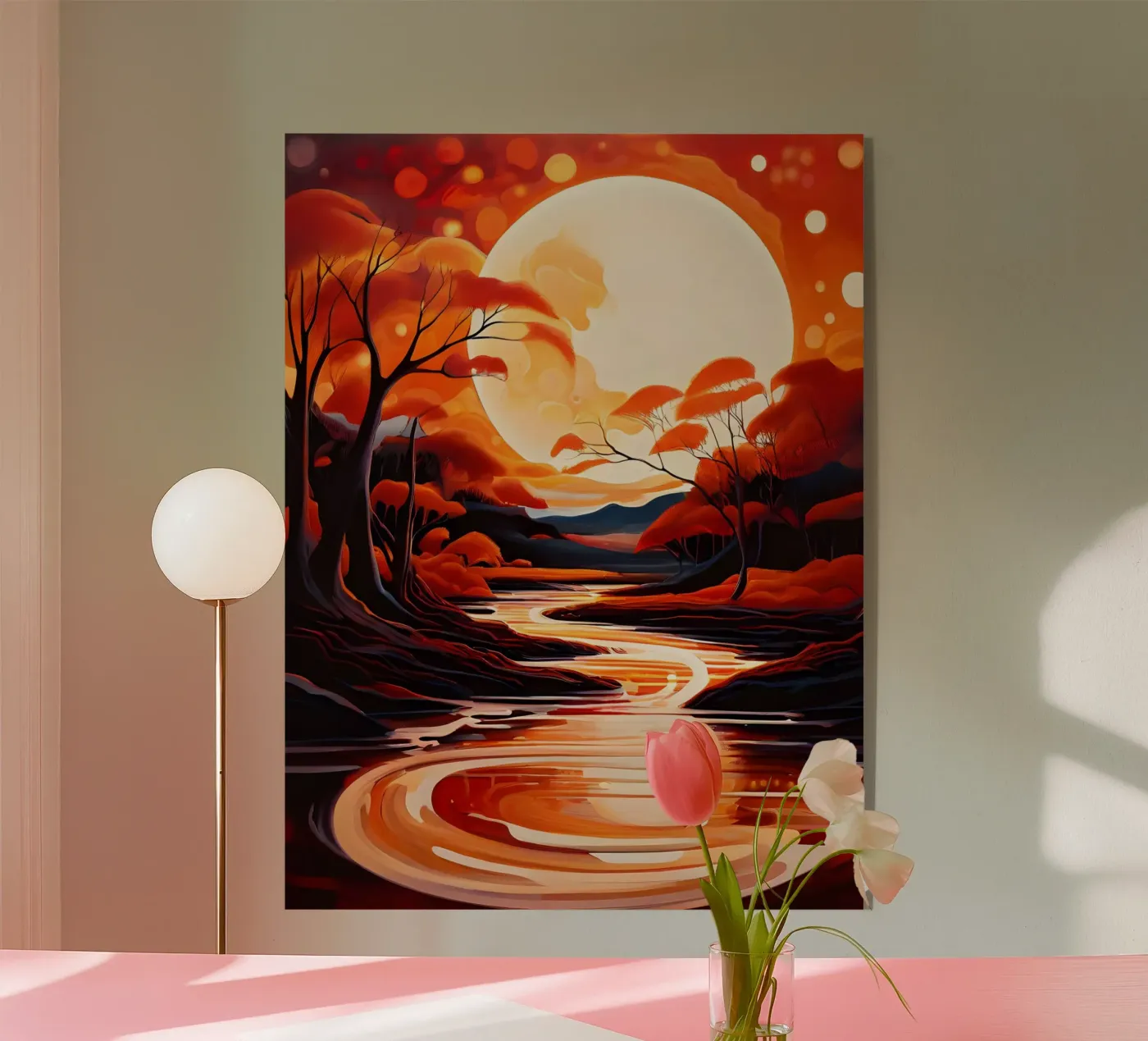 Crimson Moonrise plexiglass da Artistic-shop