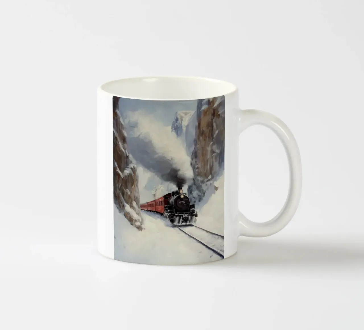 Treno d'inverno - Locomotiva a vapore nostalgica sulla neve tazza in ceramica da Cozy Vibes