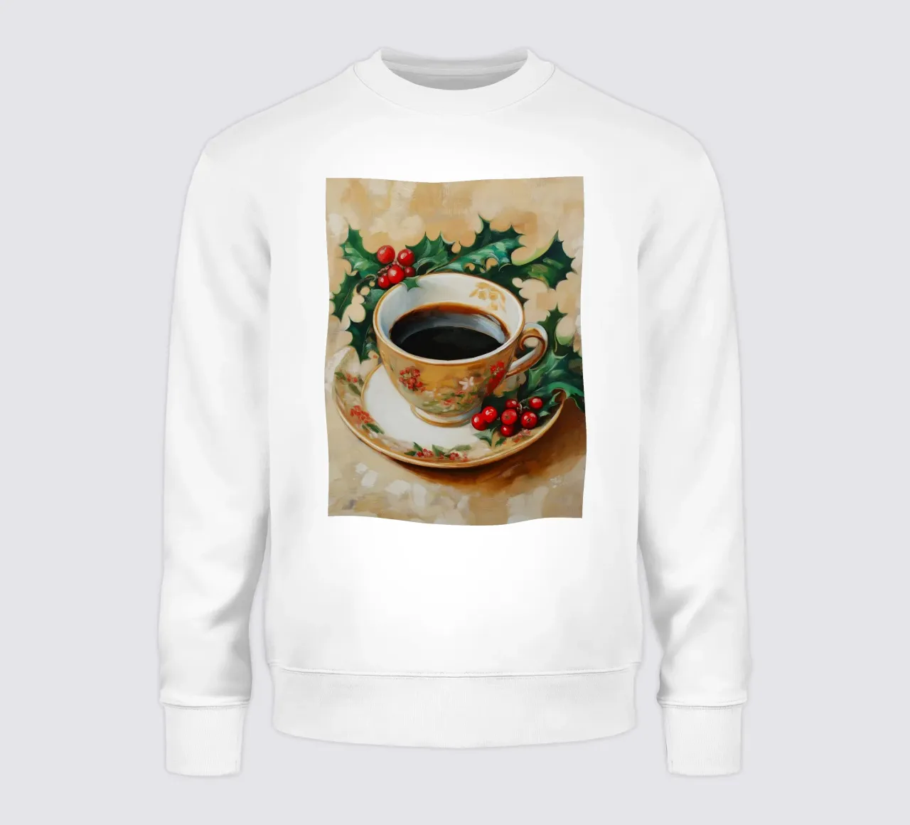 Caffè di Natale - Tazza festiva con agrifoglio felpa da Cozy Vibes