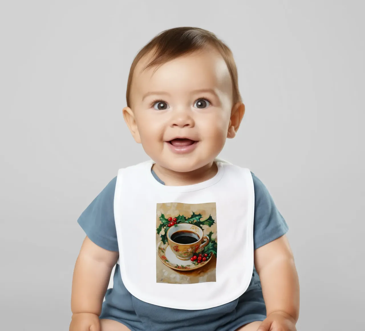 Caffè di Natale - Tazza festiva con agrifoglio bavaglino da Cozy Vibes