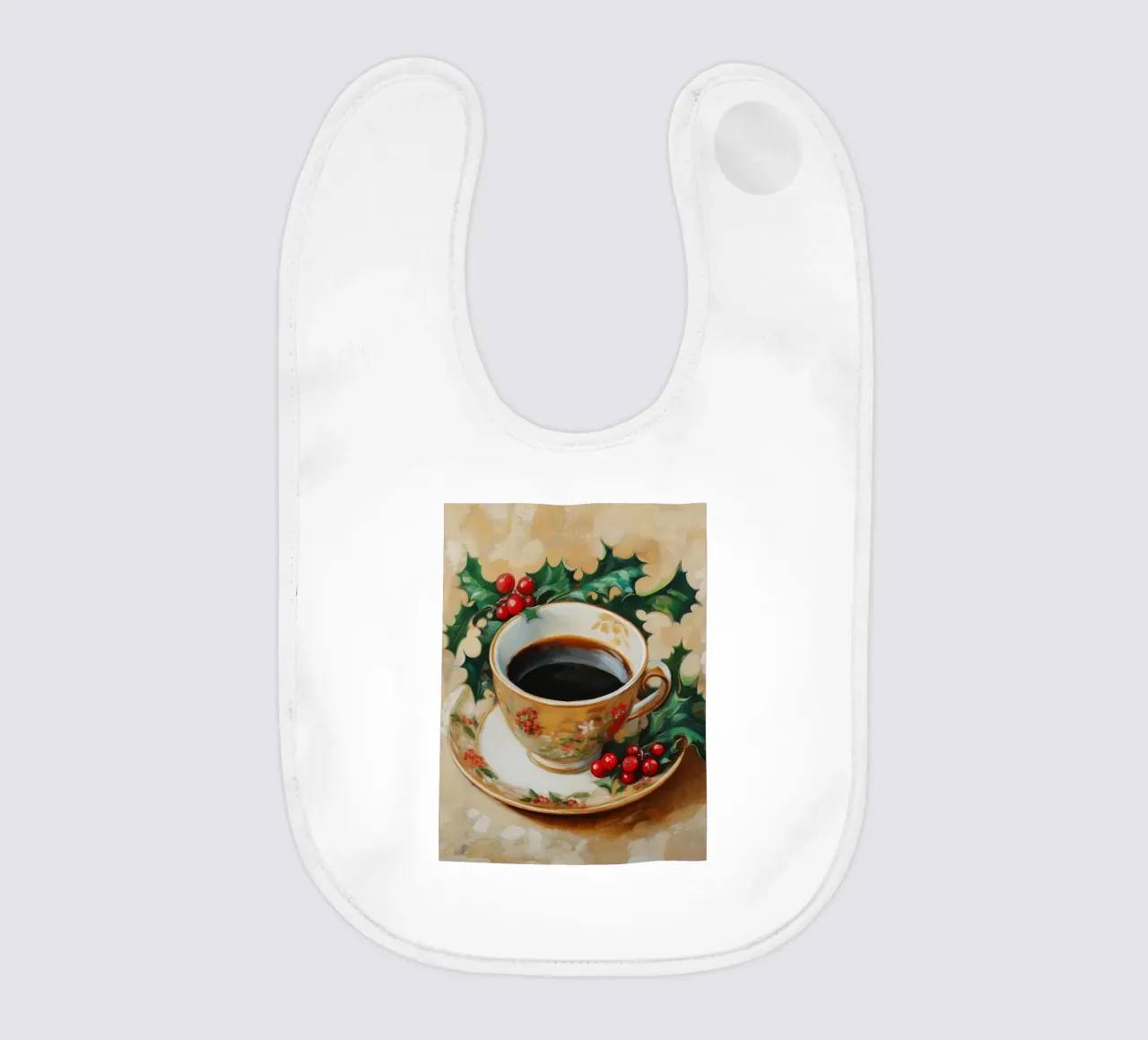 Caffè di Natale - Tazza festiva con agrifoglio bavaglino da Cozy Vibes