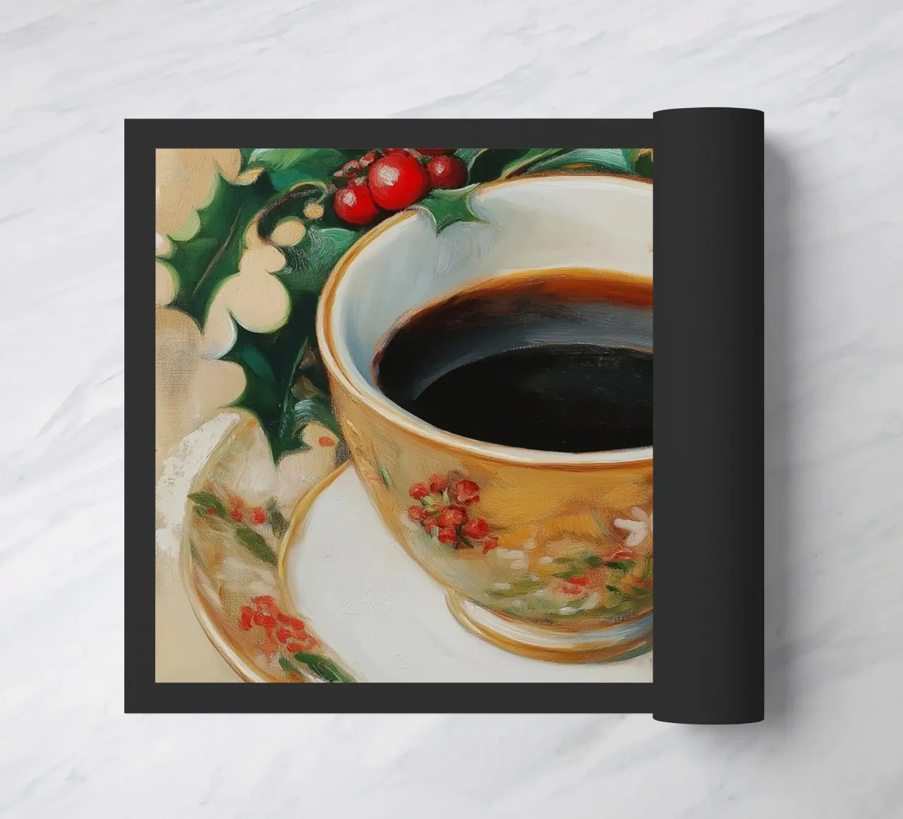Caffè di Natale - Tazza festiva con agrifoglio zerbino da Cozy Vibes