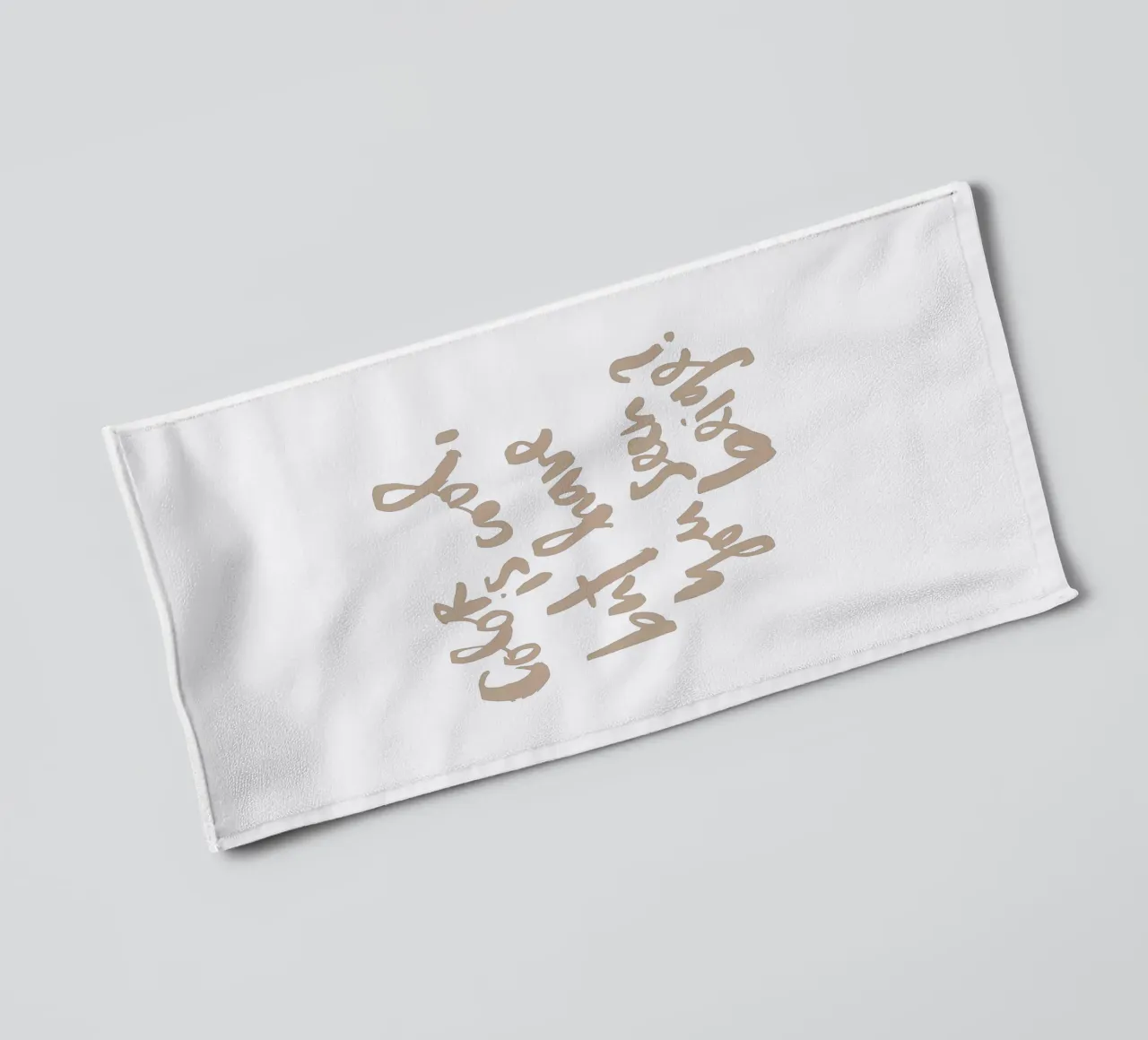Beige badhanddoek van Brushmeetspaper