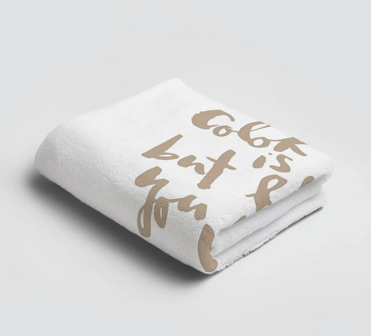 Beige badhanddoek van Brushmeetspaper