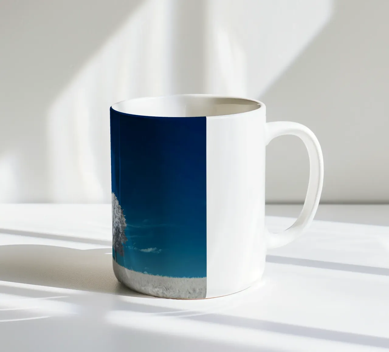 white field tree tazza in ceramica da beney
