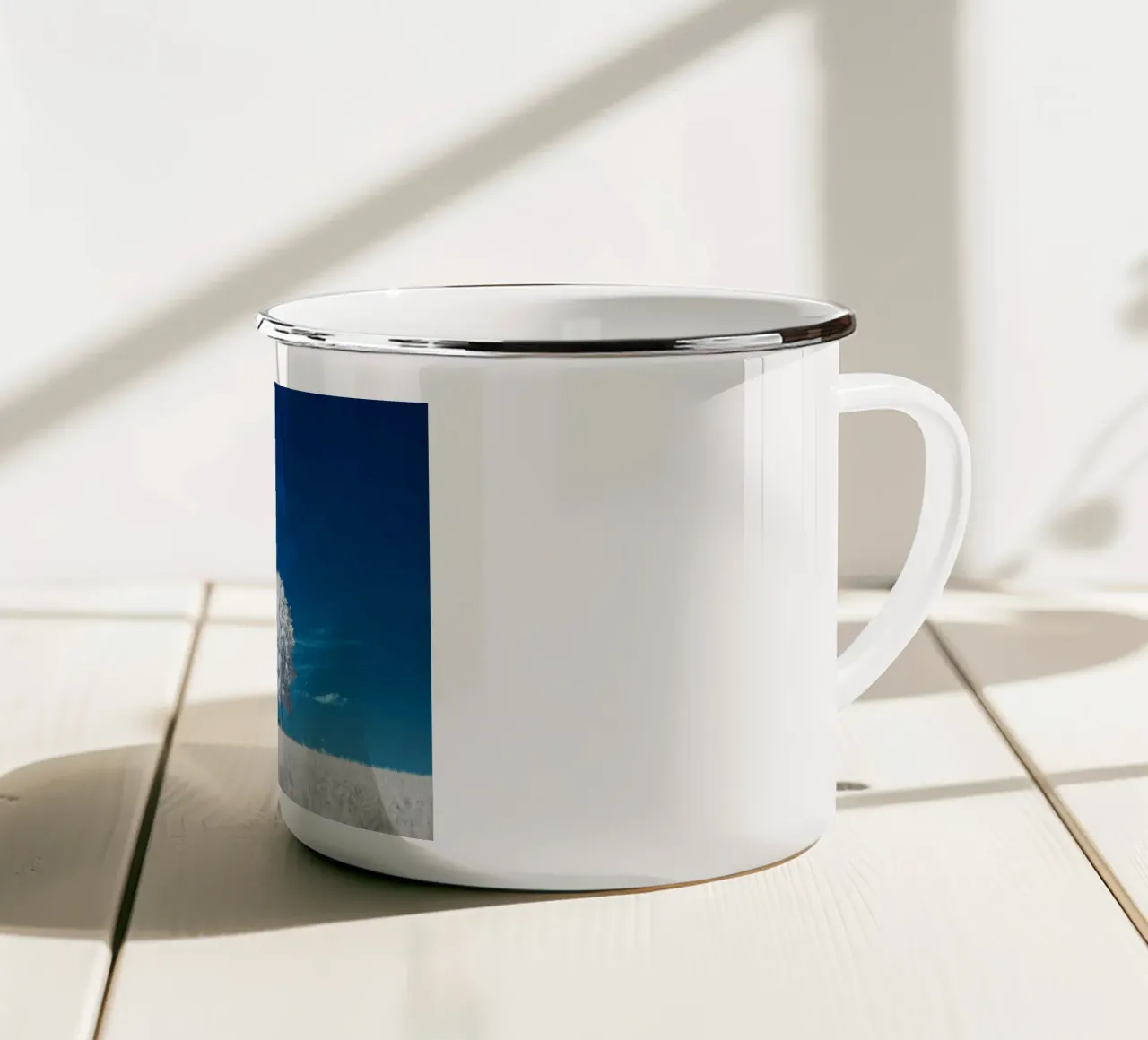 white field tree tazza in smalto da beney