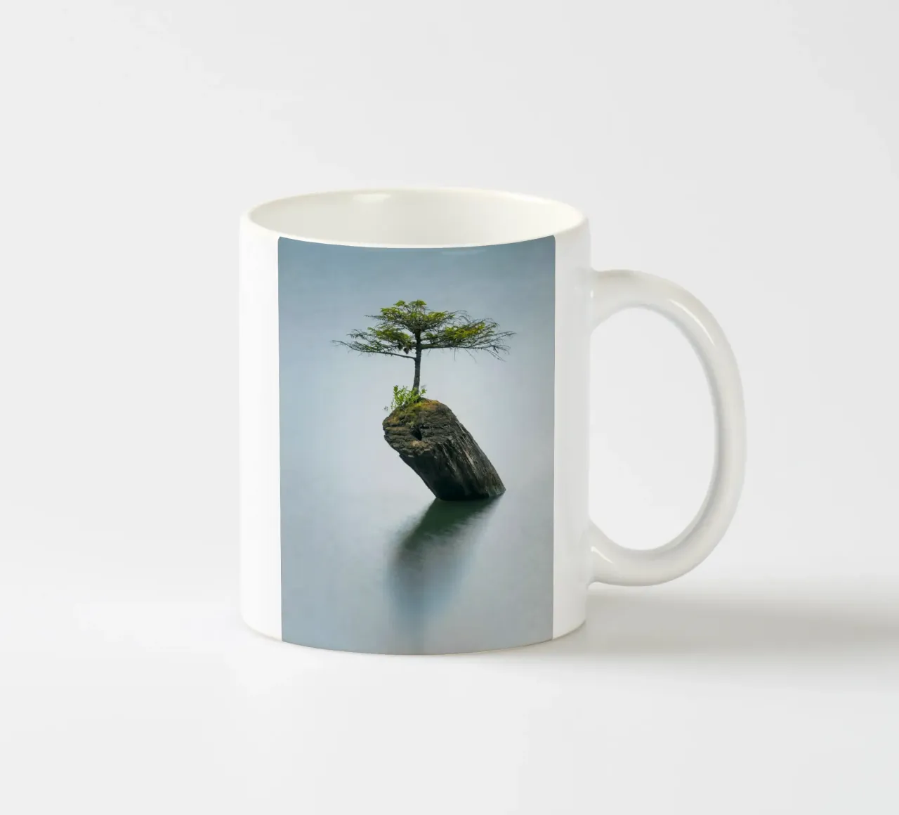 single tree on rock tazza in ceramica da morgal