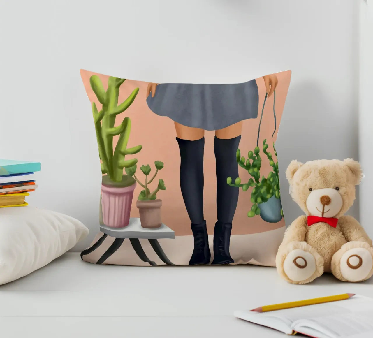 There is a house built out of stone cuscino da cityart