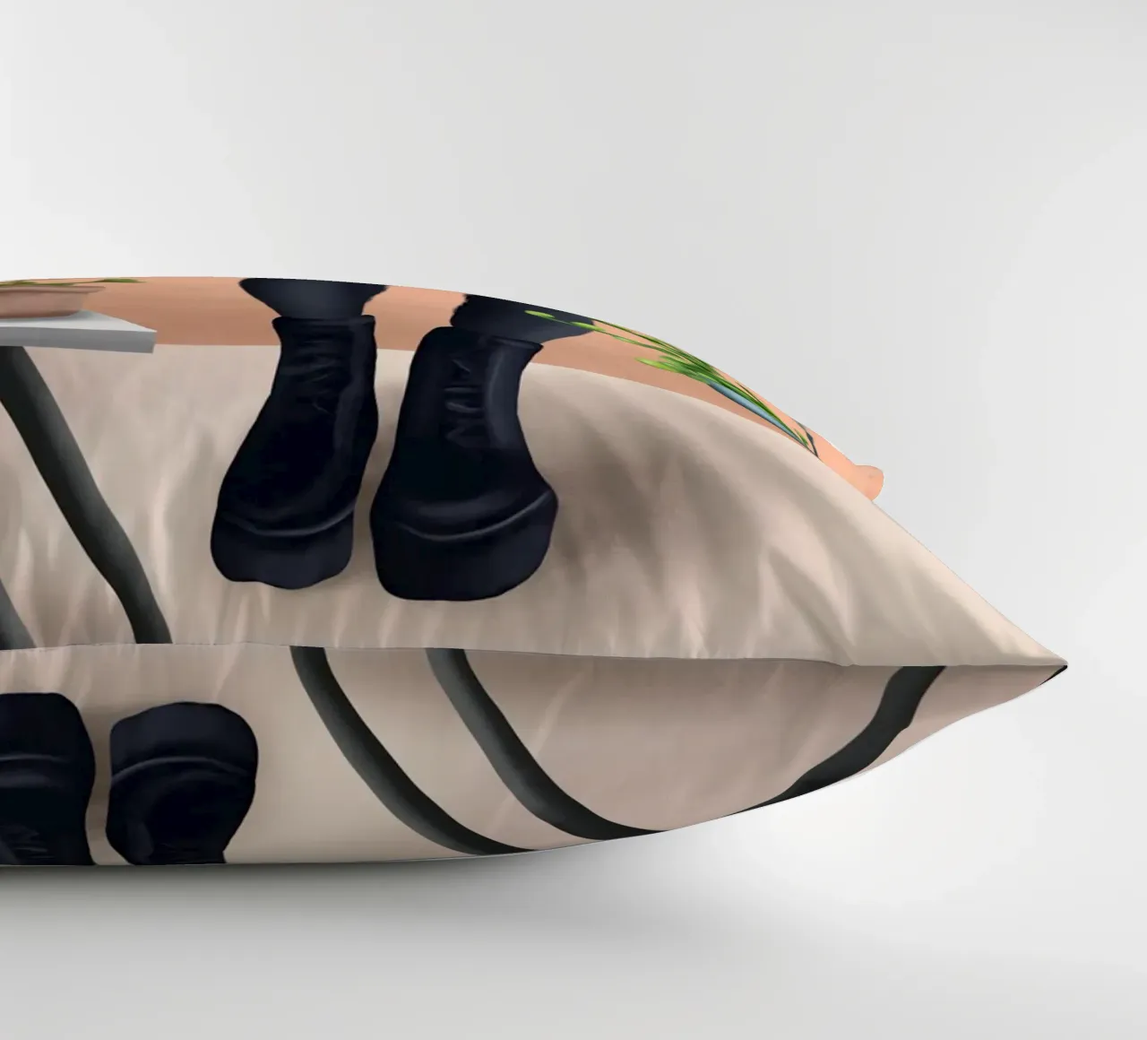 There is a house built out of stone cuscino da cityart