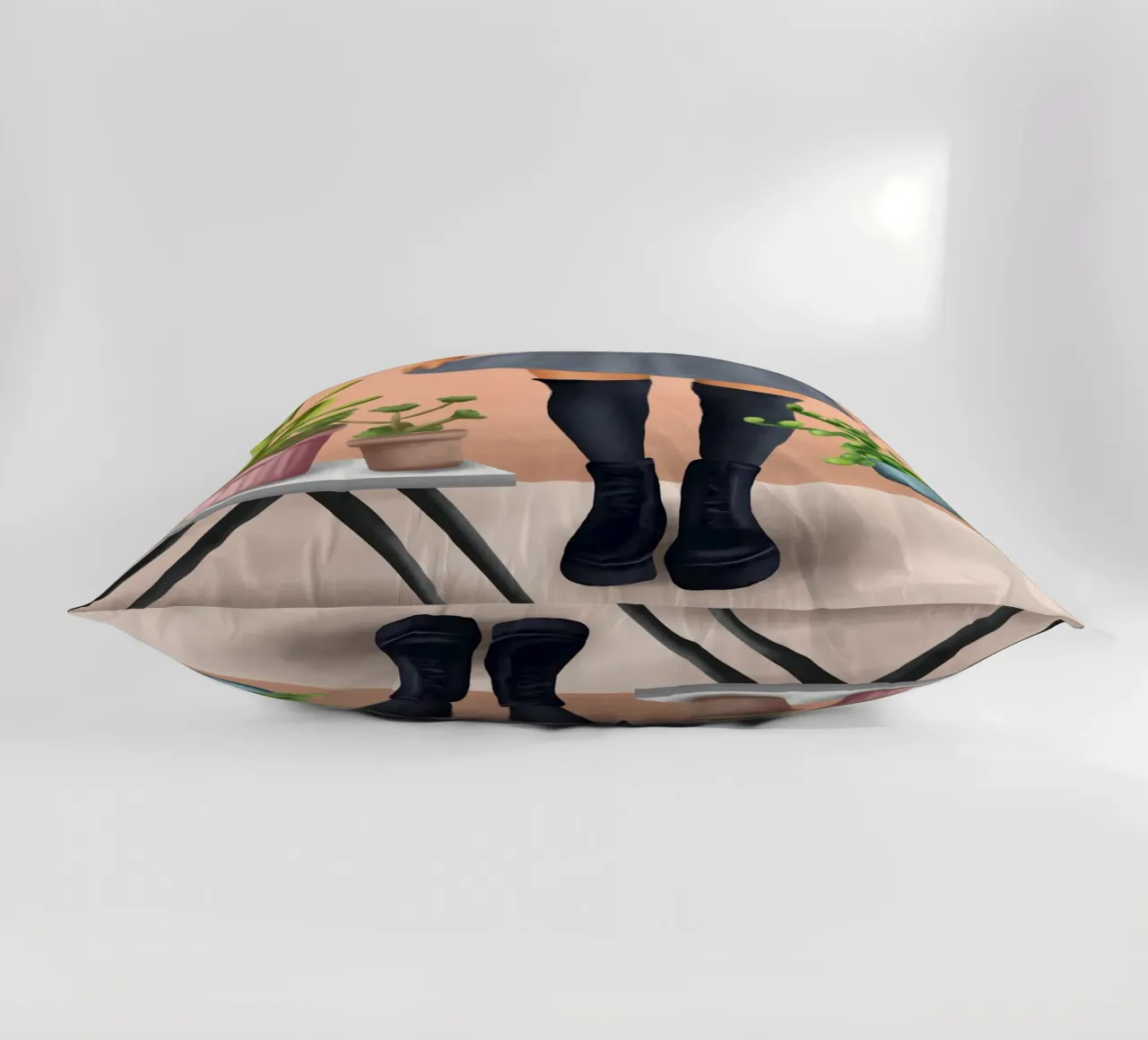 There is a house built out of stone cuscino da cityart