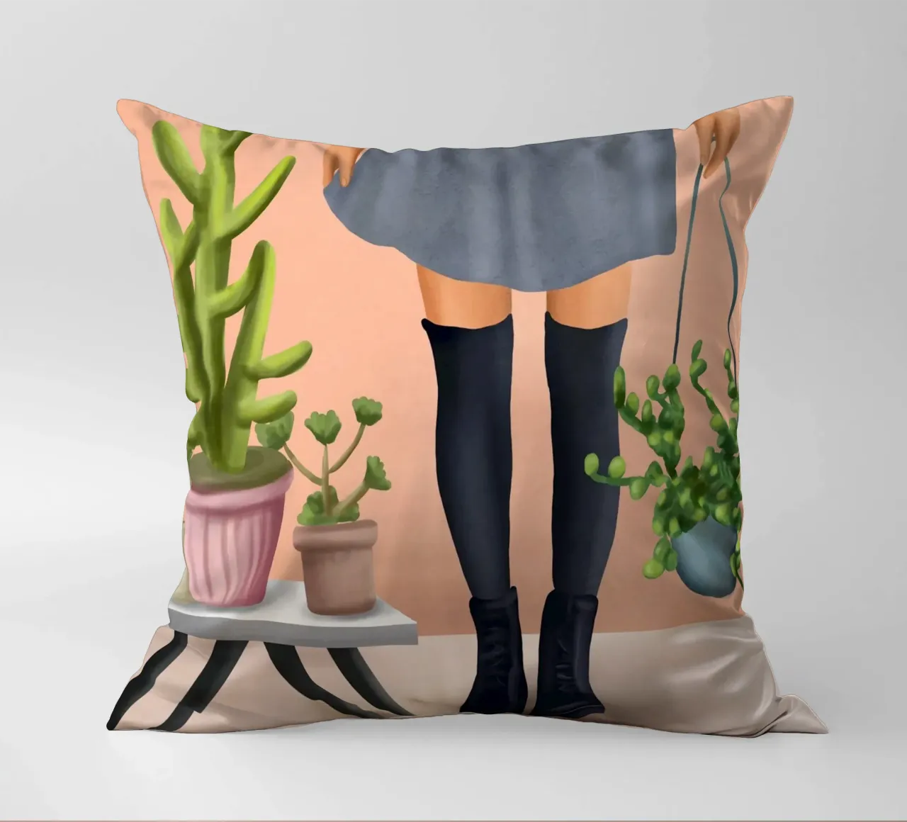 There is a house built out of stone cuscino da cityart