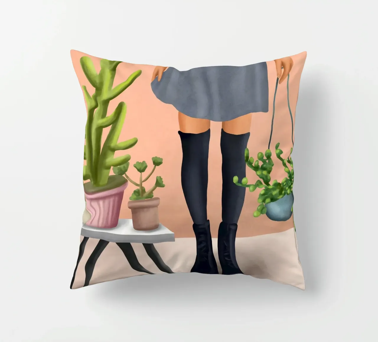 There is a house built out of stone cuscino da cityart