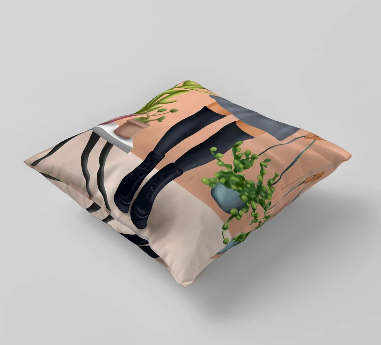 There is a house built out of stone cuscino da cityart