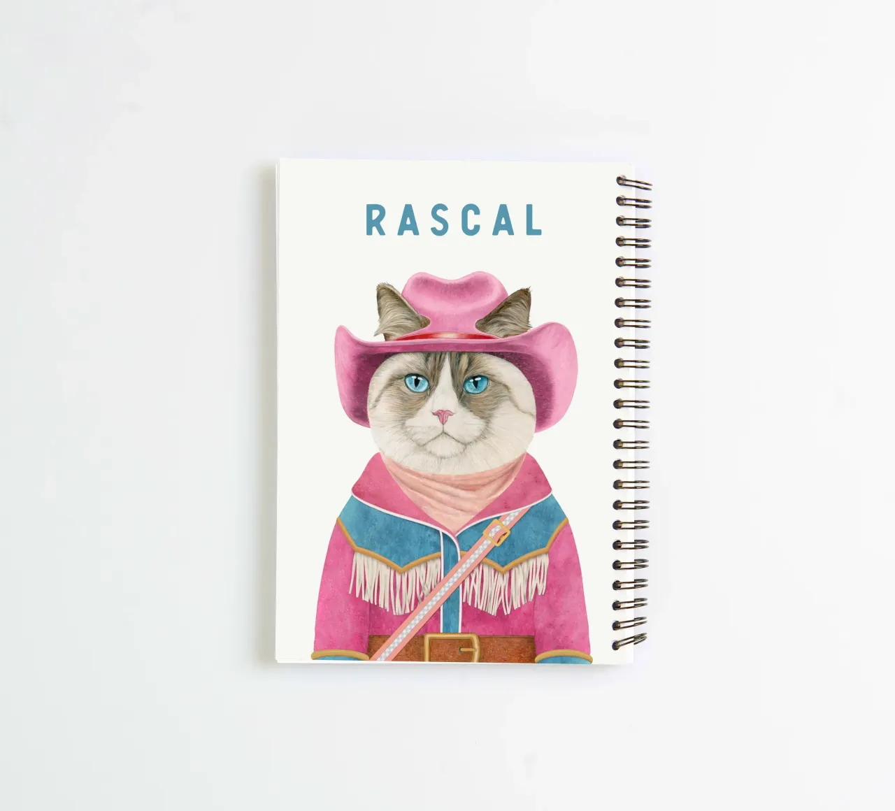 ADD NAME - COWBOY CAT - RAGDOLL CAT spiral notebook by Animal Crew
