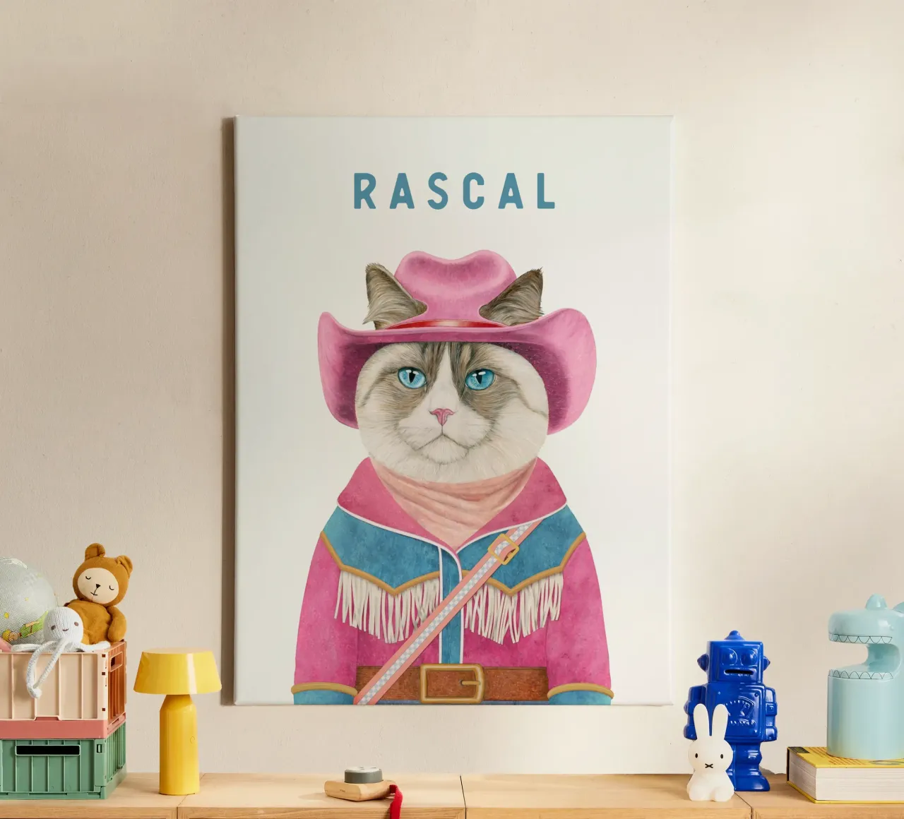 ADD NAME - COWBOY CAT - RAGDOLL CAT canvas by Animal Crew