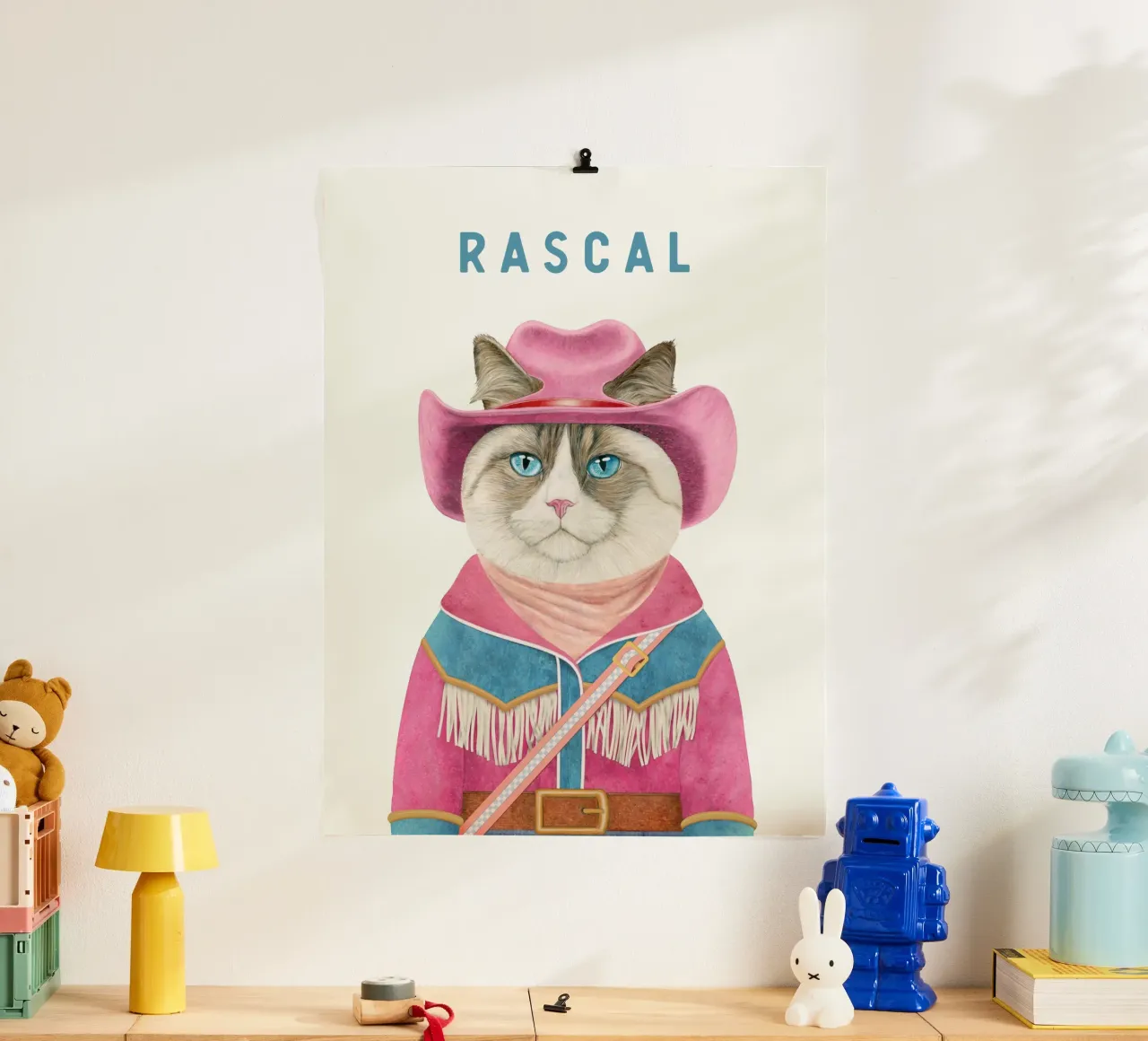 AJOUTER UN NOM - CHAT COWBOY - CHAT RAGDOLL poster de Animal Crew