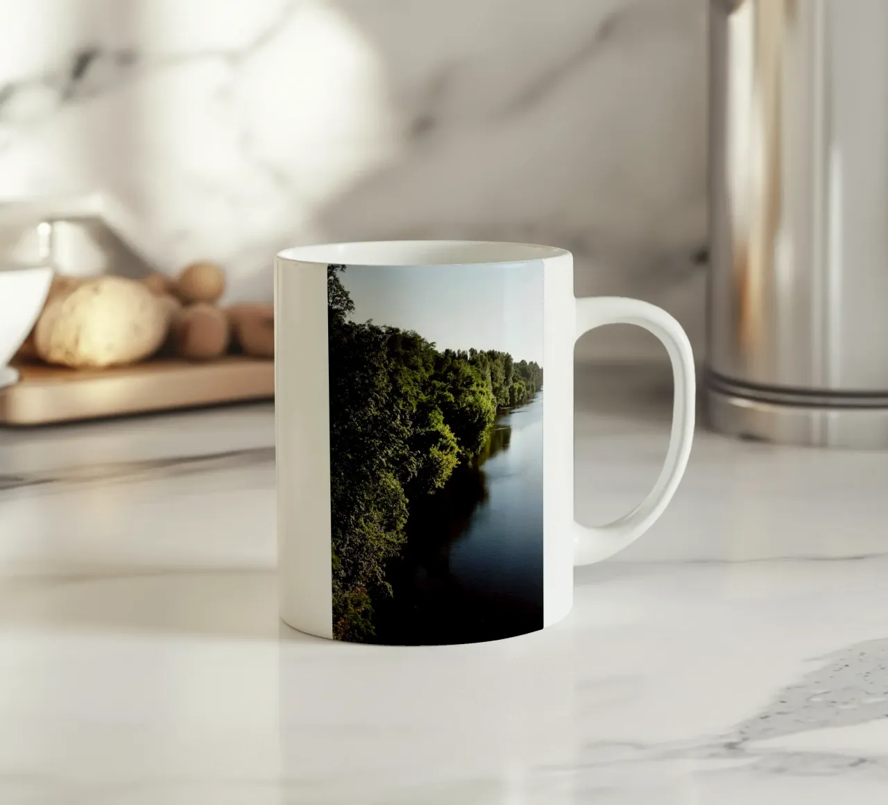 Fiume Dordogna in Perigord Francia tazza in ceramica da Simon Koy