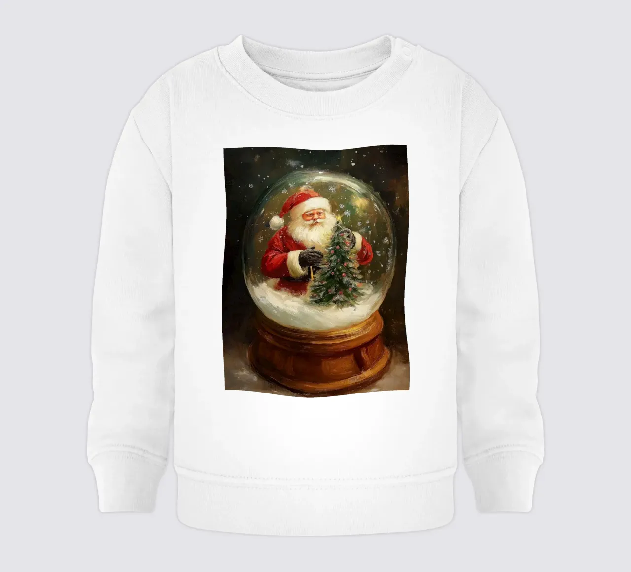 Babbo Natale con albero di Natale in una festosa palla di neve felpa neonato da Cozy Vibes