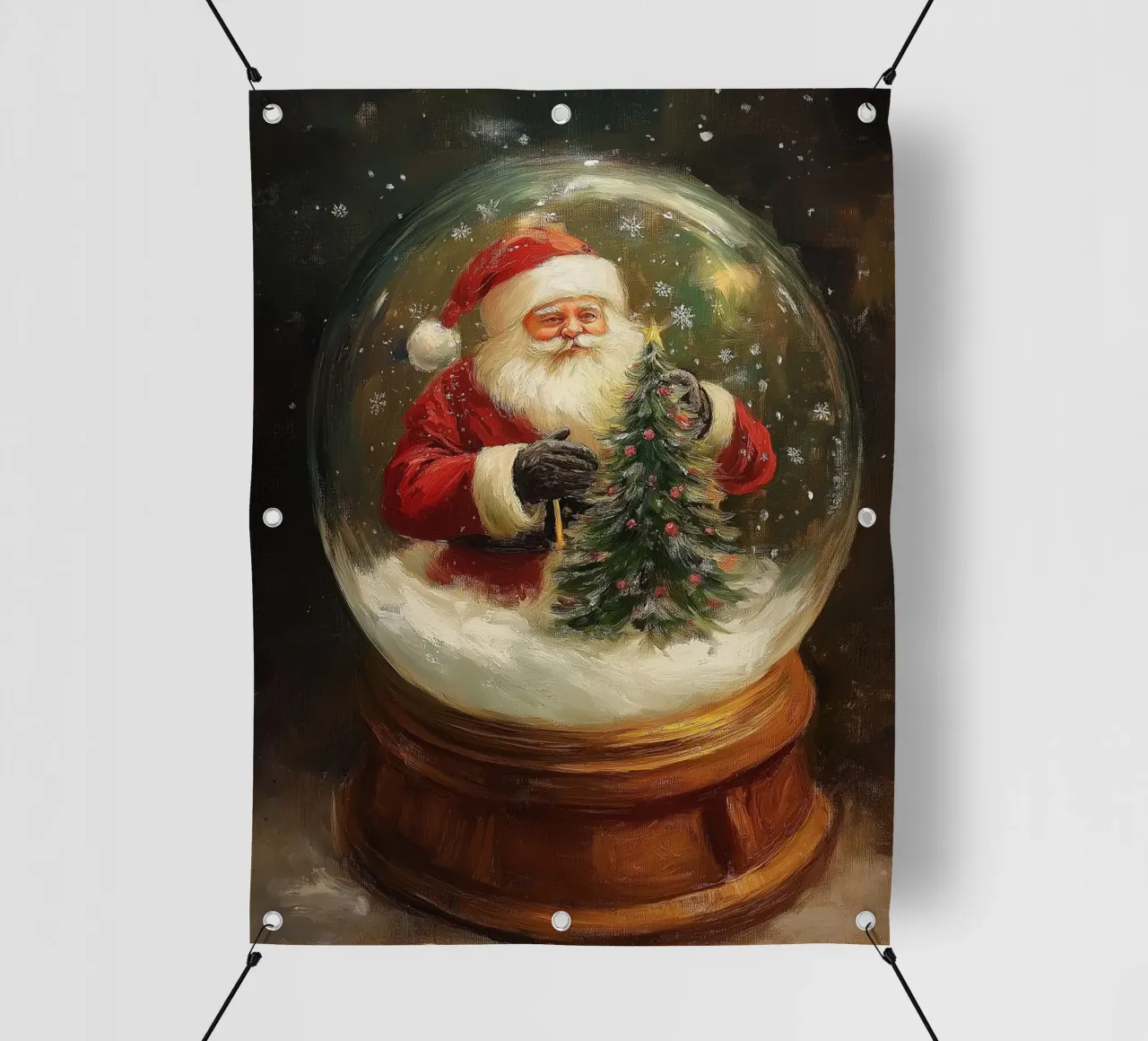 Babbo Natale con albero di Natale in una festosa palla di neve telo in pvc da Cozy Vibes