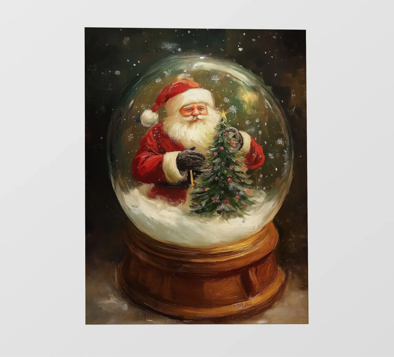 Babbo Natale con albero di Natale in una festosa palla di neve telo in pvc da Cozy Vibes