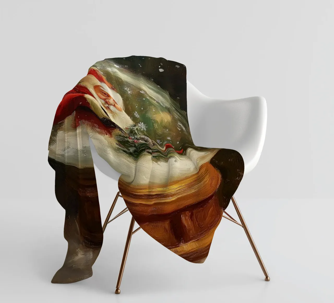 Babbo Natale con albero di Natale in una festosa palla di neve coperta in pile da Cozy Vibes
