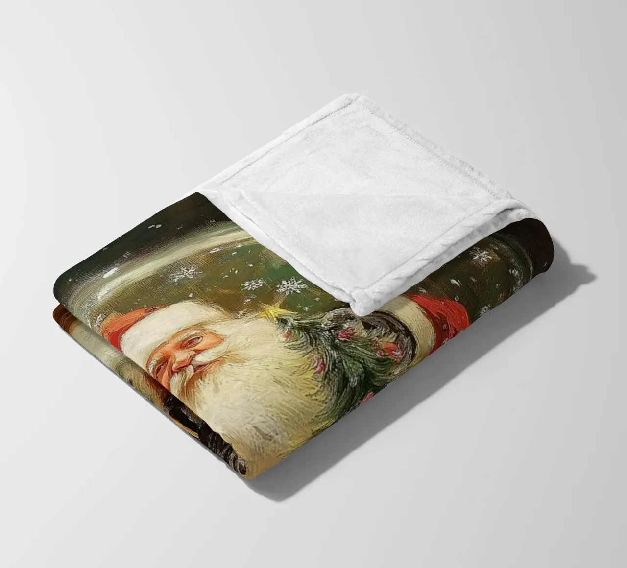 Babbo Natale con albero di Natale in una festosa palla di neve coperta in pile da Cozy Vibes