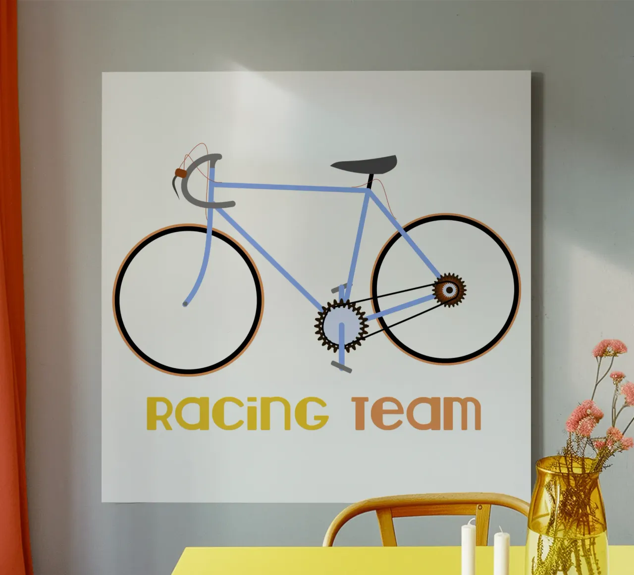 Squadra ciclistica da corsa tela con Cornice a cassetta da LaylaOzFun
