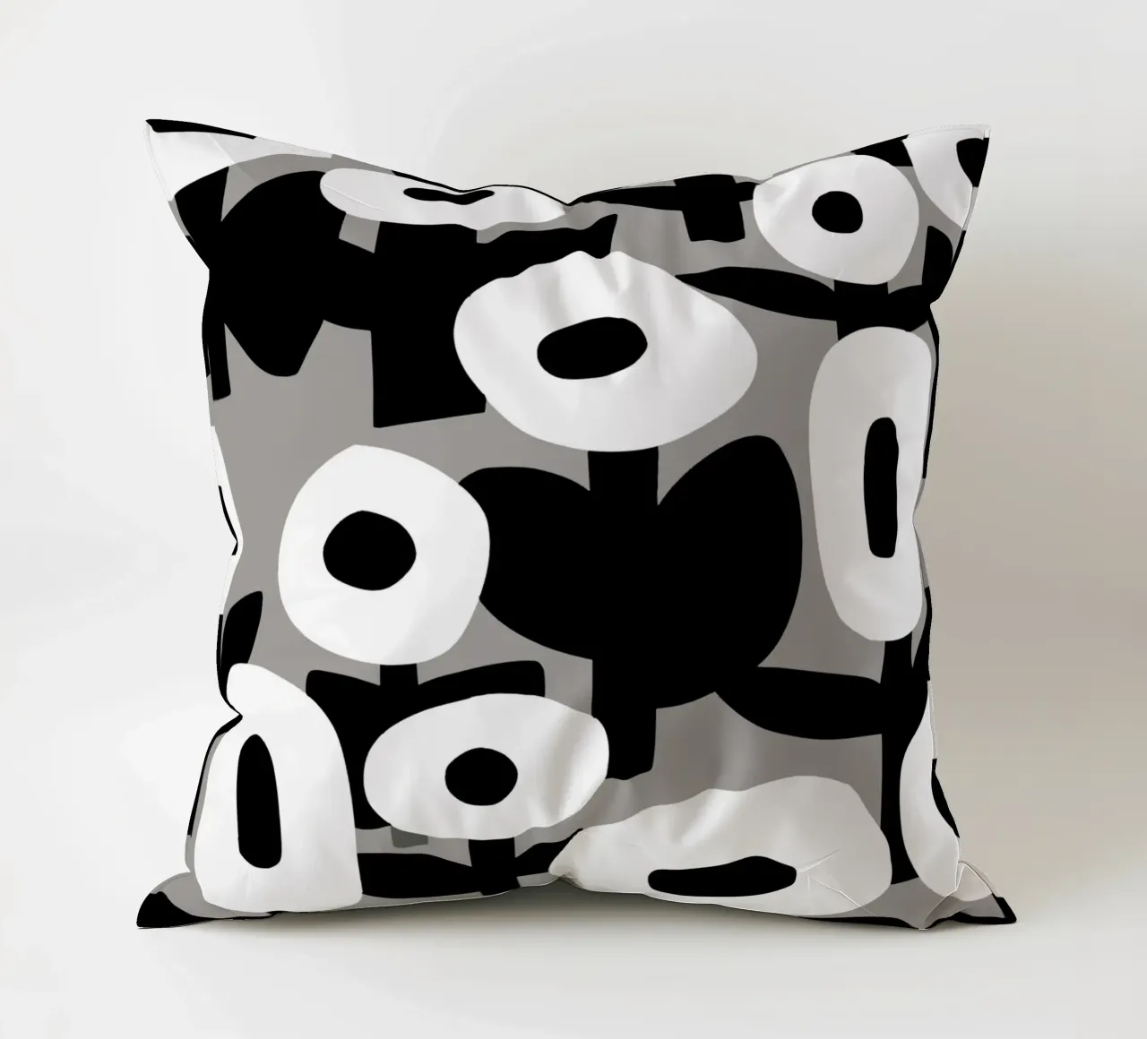 Floreale in bianco e nero 02 cuscino da Little Dean