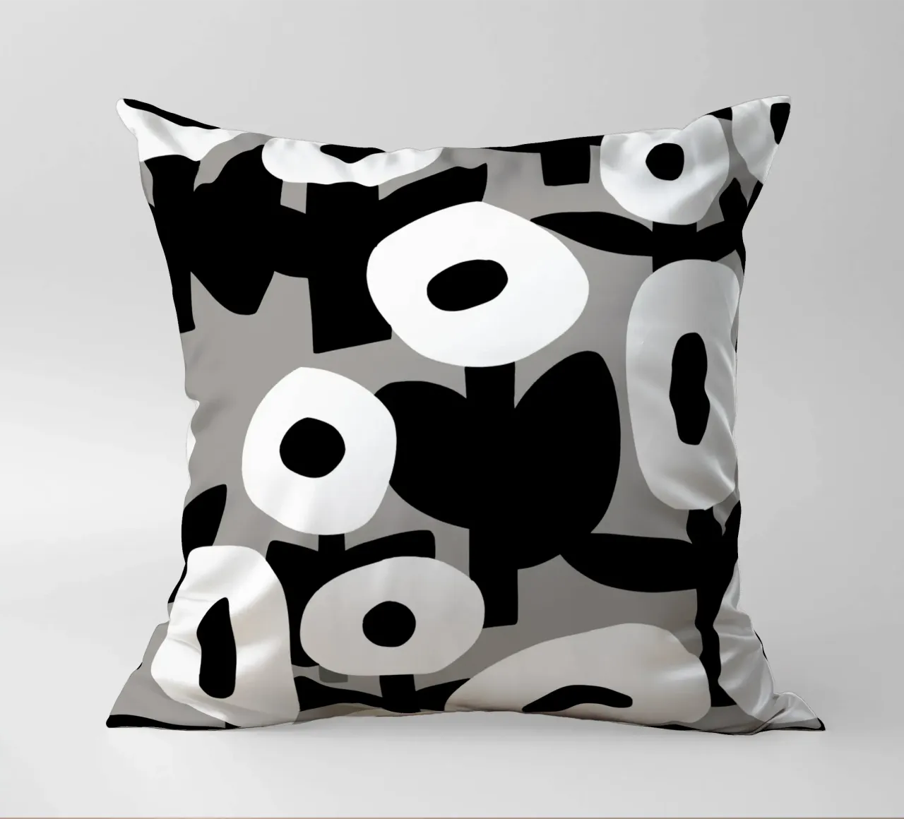 Floreale in bianco e nero 02 cuscino da Little Dean